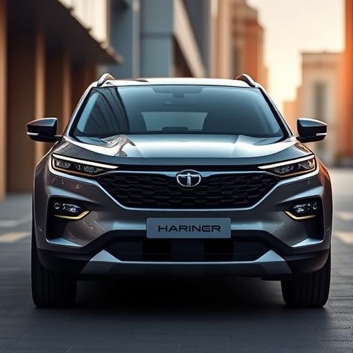 The striking new Tata Harrier EV showcasing its electric design, ready for adventure.