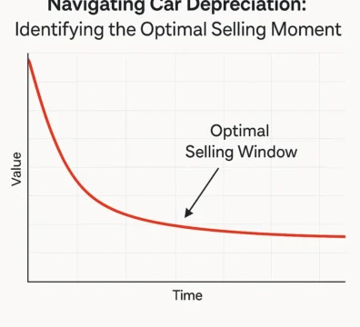 Understanding the depreciation curve to find the best time to sell a car.