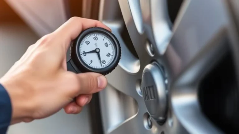 Checking tyre pressure, a key step to prevent a low mileage car.