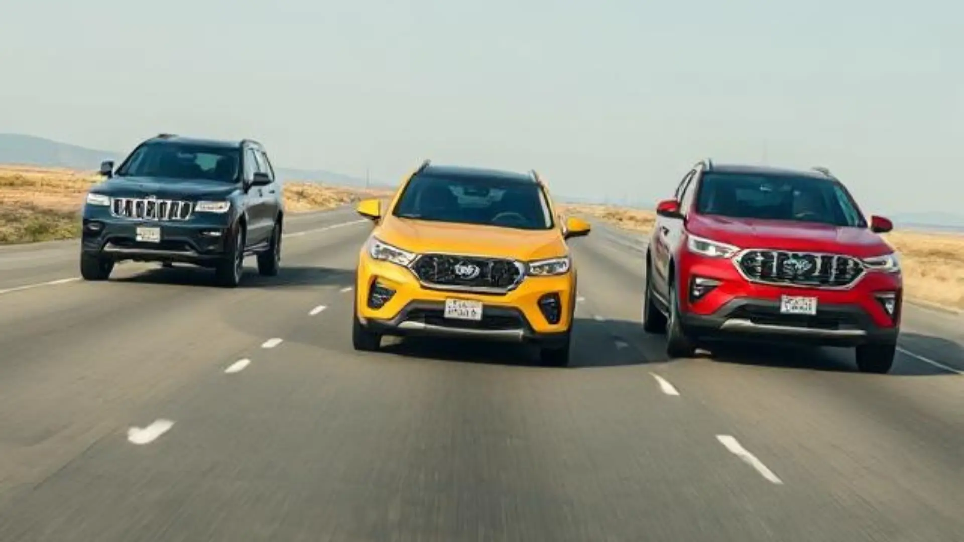 A lineup of popular suv cars dominating the highways.
