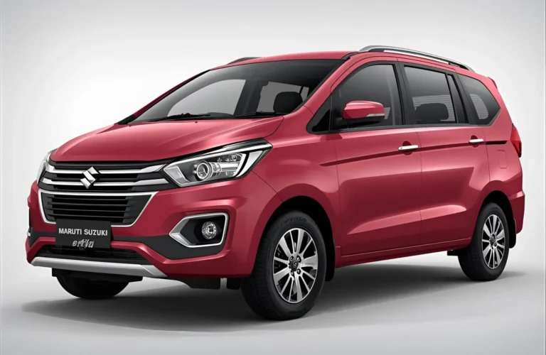 The modern side profile of the Maruti Ertiga on an open road