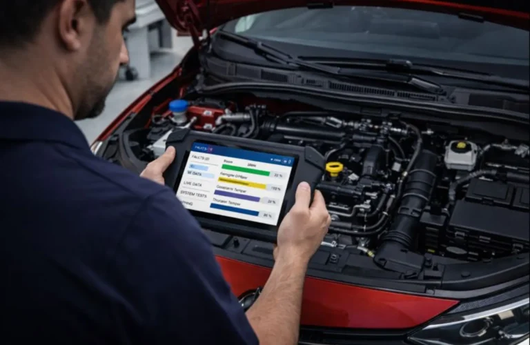 A thorough mechanical inspection of a pre-owned hatchback to ensure quality and performance