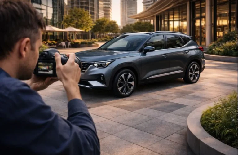 A well-presented SUV being photographed for a digital marketplace to attract premium buyers.