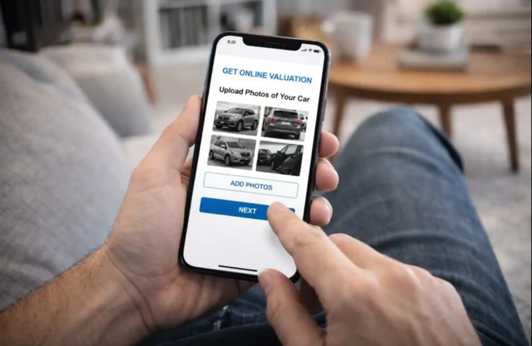 A user effortlessly listing their vehicle for sale using a professional online platform.