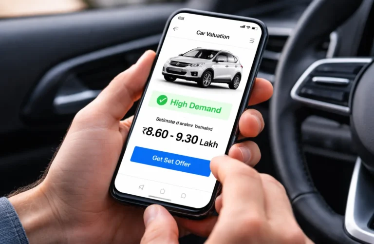 Using a digital platform to get an instant, fair market valuation for a popular SUV model.